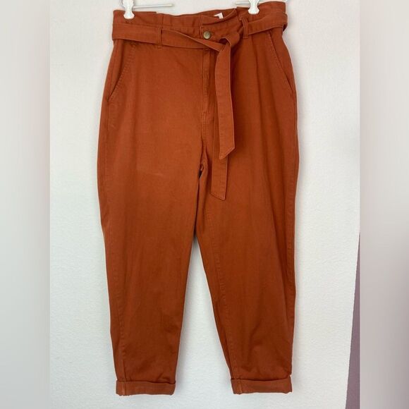 Banana Republic Barrel pants w/ tie in pumpkin spice - Picture 1 of 11